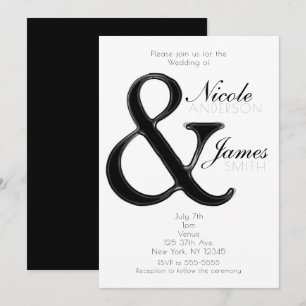 Black & White Ampersand Chic Wedding Invitations