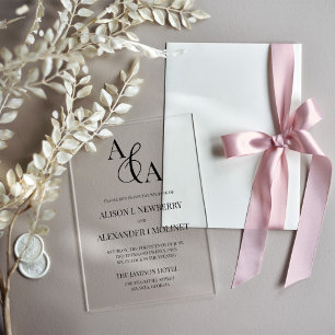 Black & White Ampersand Modern Wedding Invitation