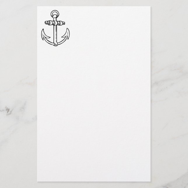 Black & White Anchor Stationery (Front)