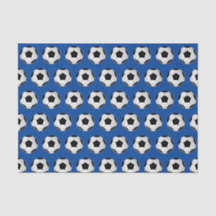 Black White and Blue Soccer Ball Tissue Paper