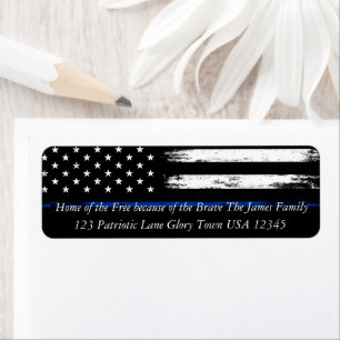 Black, White and Blue Stars and Stripes Flag