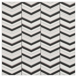 Black White and Blush Chevron Fabric