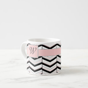Black White and Blush Chevron Speciality Mug