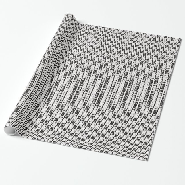 Black White and Blush Chevron Wrapping Paper (Unrolled)