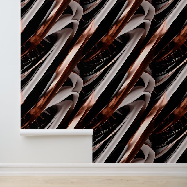 Black, White and Copper Abstract 3D Effect Wallpaper (Application)