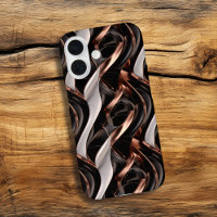 Black, White and Copper Abstract 3D Illusion