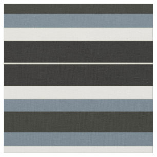 black, white and dusty blue stripes fabric