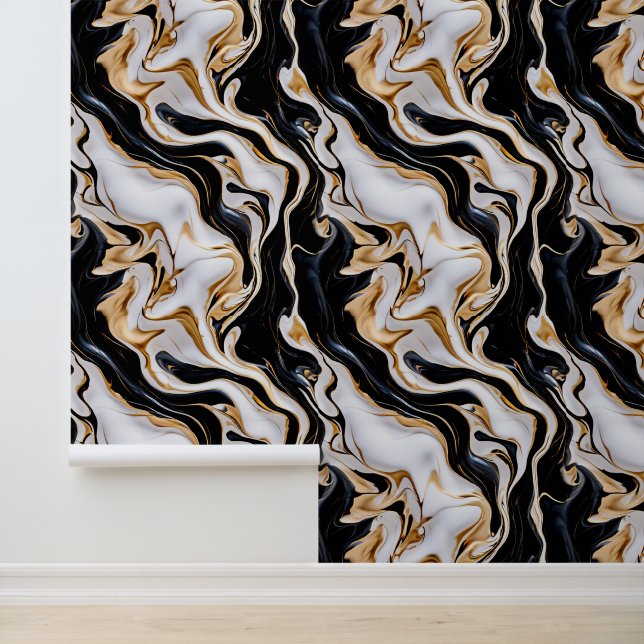 Black, White and Gold Marble  Wallpaper (Application)