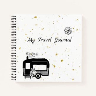Black white and gold RV -My Travel journal