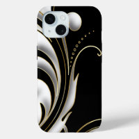 Black, White and Gold Swirl