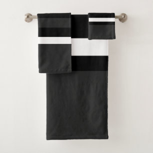 Black, White and Gray Bath Towel Set