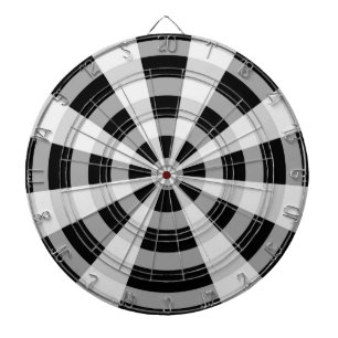 Black, White, and Gray Pattern Dartboard