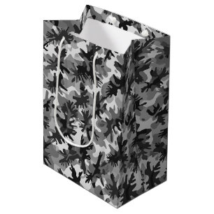 Black, White, and Gray Urban Camouflage Medium Gift Bag