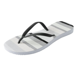 Black, White and Green Abstract Stripes Flip Flops