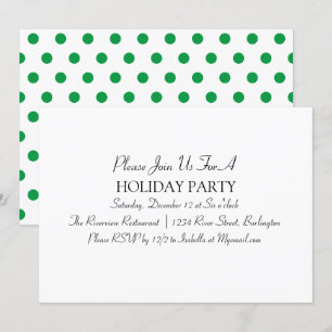 Black, White, and Green Minimalist Holiday Party Invitation