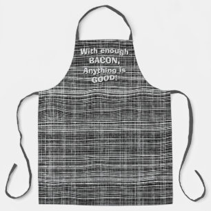 Black, White, and Grey Check Pattern Apron