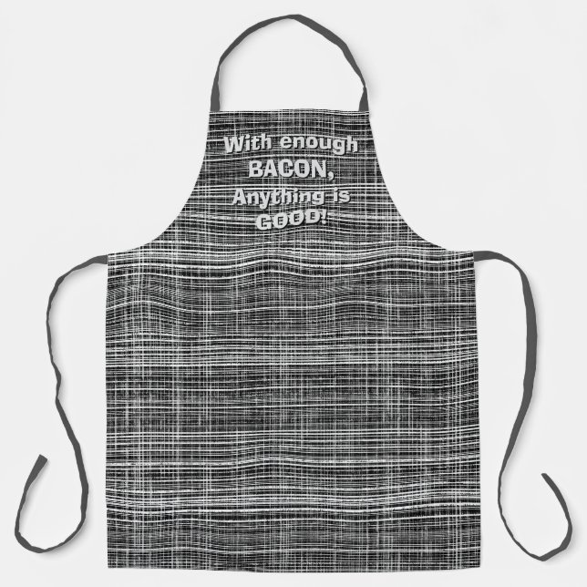Black, White, and Grey Check Pattern Apron (Front)