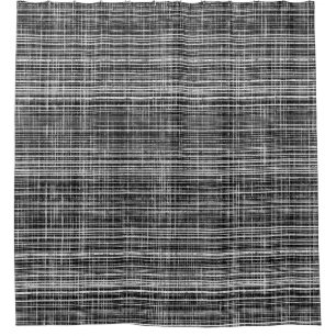 Black, White, and Grey Check Pattern Shower Curtain
