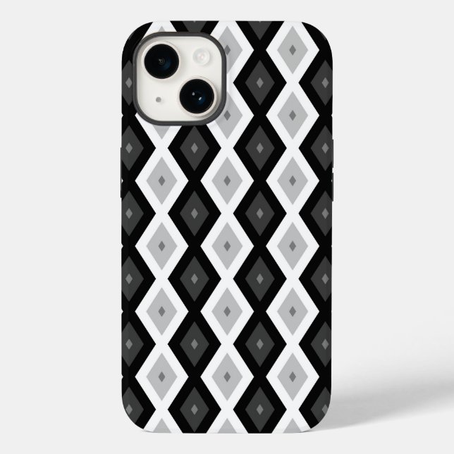 Black, white and grey diamond pattern Case-Mate iPhone case (Back)