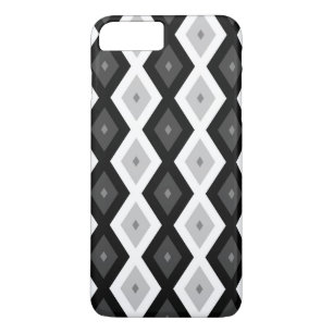 Black, white and grey diamond pattern iPhone 8 plus/7 plus case