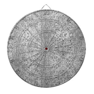 Black White And Grey Geometric Pattern Dartboard