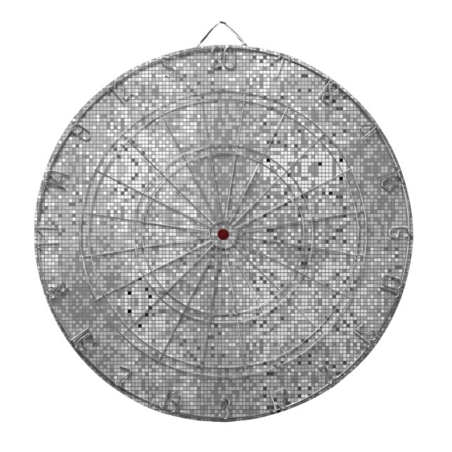 Black White And Grey Geometric Pattern Dartboard (Front)