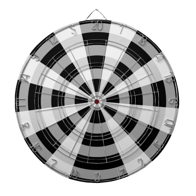 Black, White, and Grey Pattern Dartboard (Front)