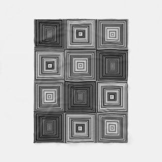 Black, White, and Grey Squares Blanket