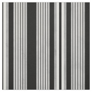 Black White and Grey Striped Pattern Fabric