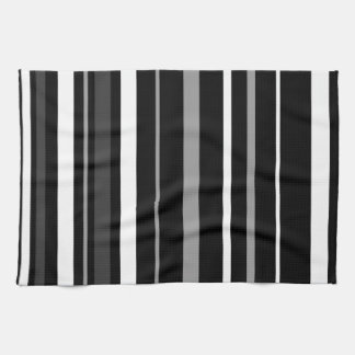 Black, white and grey stripes. tea towel