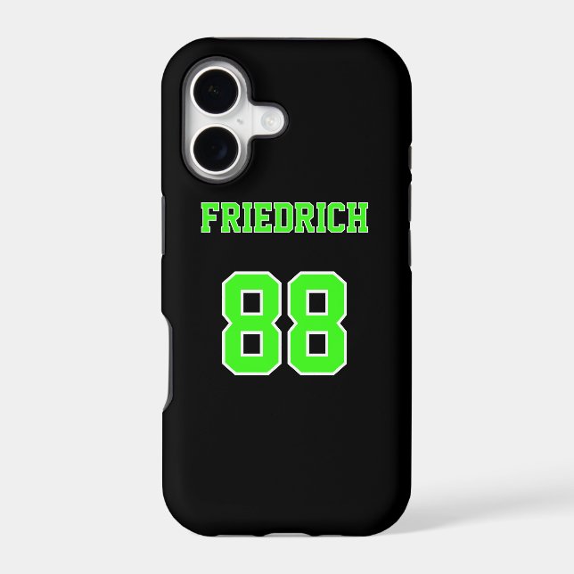 Black White and Neon Green Jersey Name Number (Back)