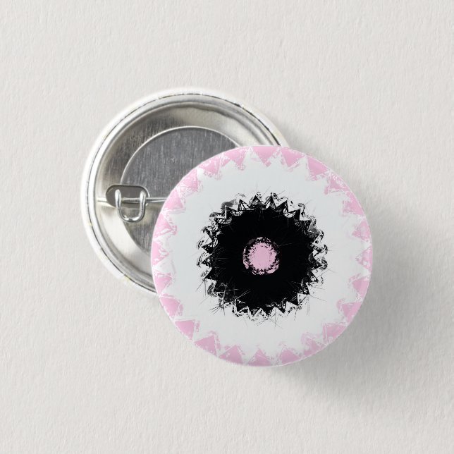 Black, White and Pink Chalk Abstract 3 Cm Round Badge (Front & Back)