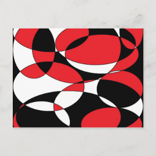 Black, white and red ellipticals postcard