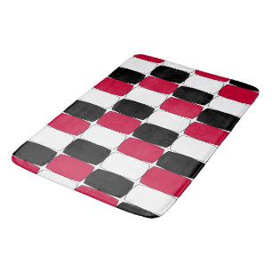Black, White and Red Fish Eye Bath Mat