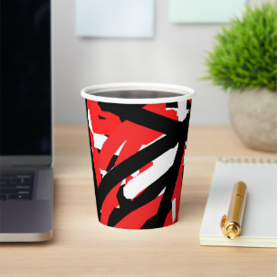 Black, White and Red Graffiti Art  Paper Cups