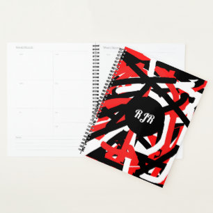 Black, White and Red Graffiti Planner