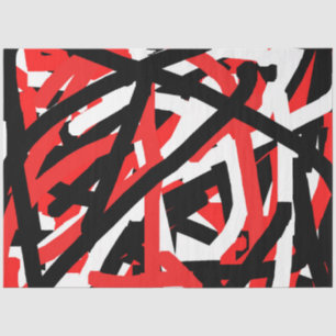 Black, White and Red Graffiti  Tissue Paper