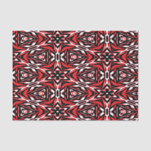 Black, White and Red Kaleidoscope Tissue Paper