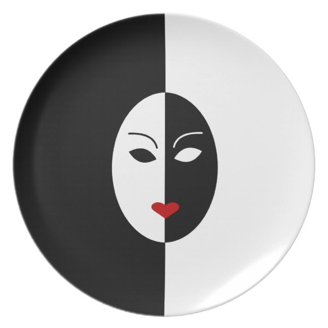 Black White and Red Mask Plate (Front)
