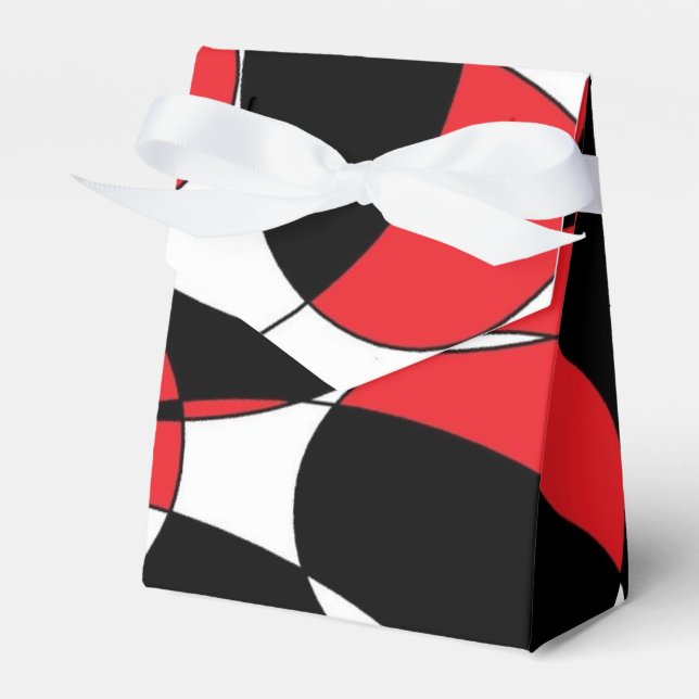 Black, White and Red party favour box (Front Side)