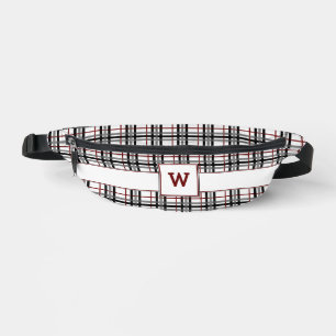 Black White and Red Plaid Bum Bags