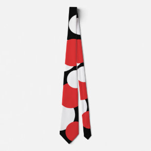 Black, White and Red Polka Dots Tie