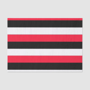 Black, White and Red Stripes Tissue Paper