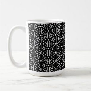 Black White and Silver Geometric pattern Coffee Mug