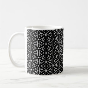 Black White and Silver Geometric pattern Coffee Mug