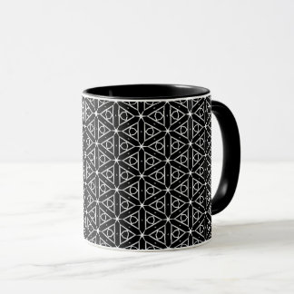 Black White and Silver Geometric pattern Mug