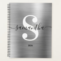 Black White and Silver Modern Style Monogram