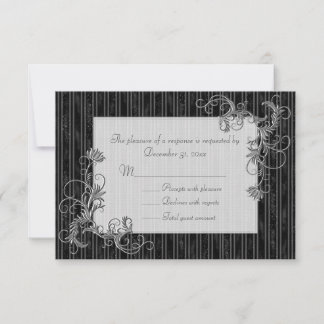 Black, White and Silver RSVP Cards - Template
