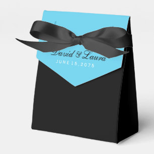 Black White and Teal Blue Wedding Favour Box