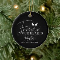 Black white angel wings Memorial Christmas Tree